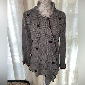 Vintage Deborah Cross Lagenlook Art To Wear Jacket Button Up Lightweight OS